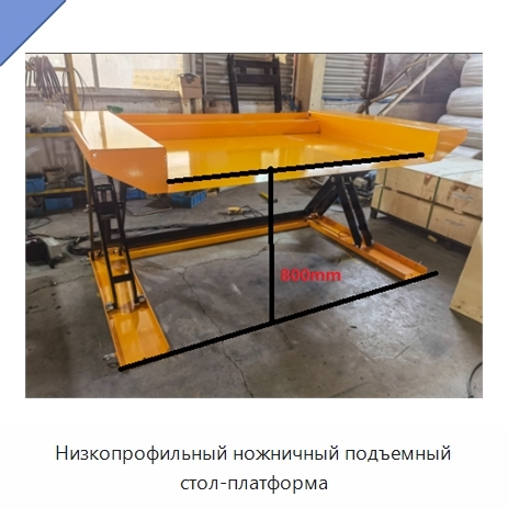 Низкопрофильный ножничный подъемный стол-платформа