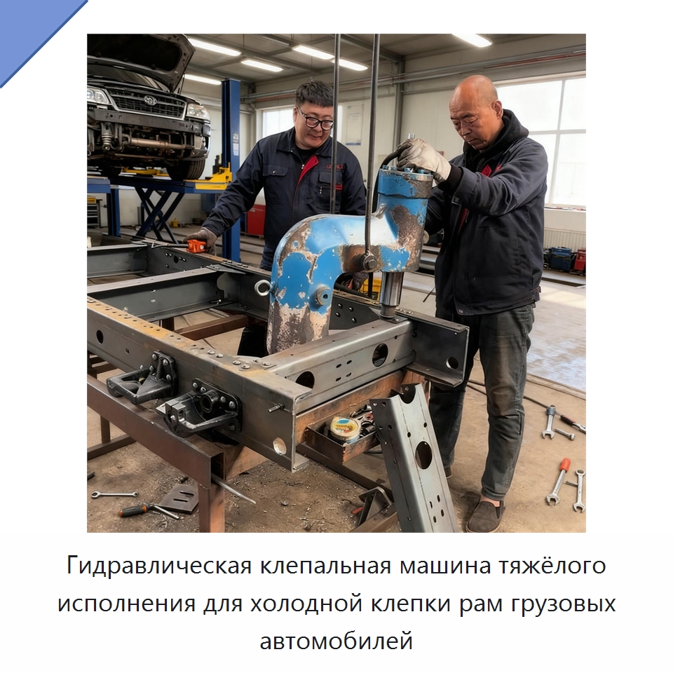 Гидравлическая клепальная машина тяжёлого исполнения для холодной клепки рам грузовых автомобилей — Клепальные станки