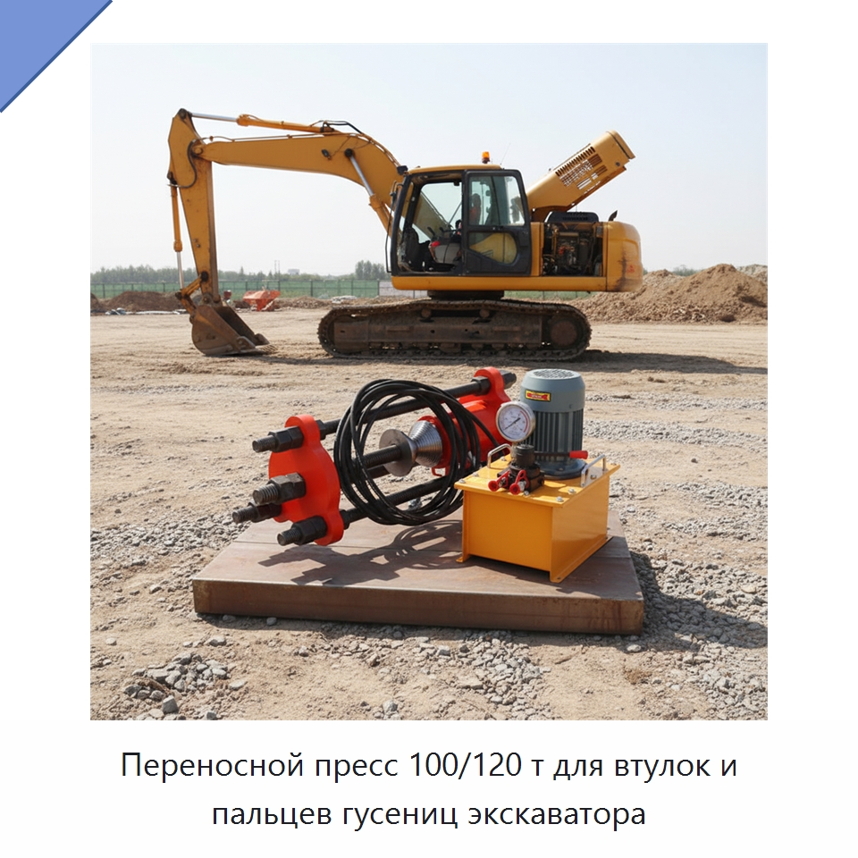Переносной пресс 100/120 т для втулок и пальцев гусениц экскаватора — Специальная строительная техника