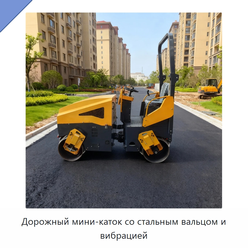 Дорожный мини-каток со стальным вальцом и вибрацией — Дорожная техника