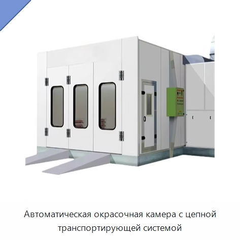 Автоматическая окрасочная камера с цепной транспортирующей системой