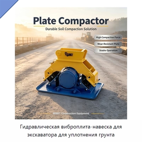 Гидравлическая виброплита-навеска для экскаватора для уплотнения грунта