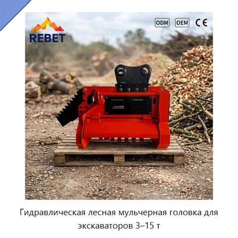 Гидравлическая лесная мульчерная головка для экскаваторов 3–15 т