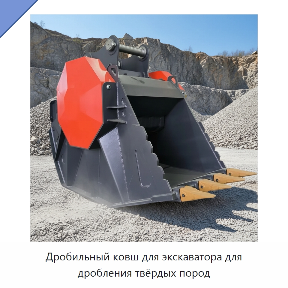 Дробильный ковш для экскаватора для дробления твёрдых пород — Специальная строительная техника
