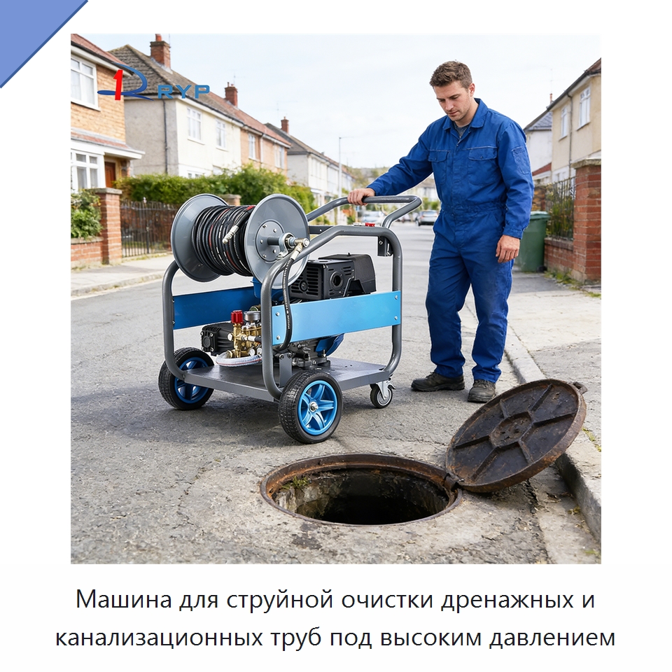 Машина для струйной очистки дренажных и канализационных труб под высоким давлением — Аппараты высокого давления
