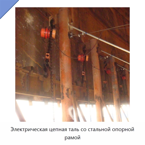 Электрическая цепная таль со стальной опорной рамой