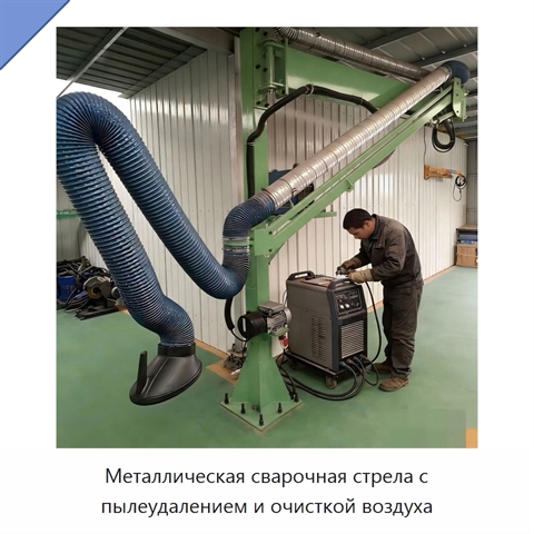 Металлическая сварочная стрела с пылеудалением и очисткой воздуха