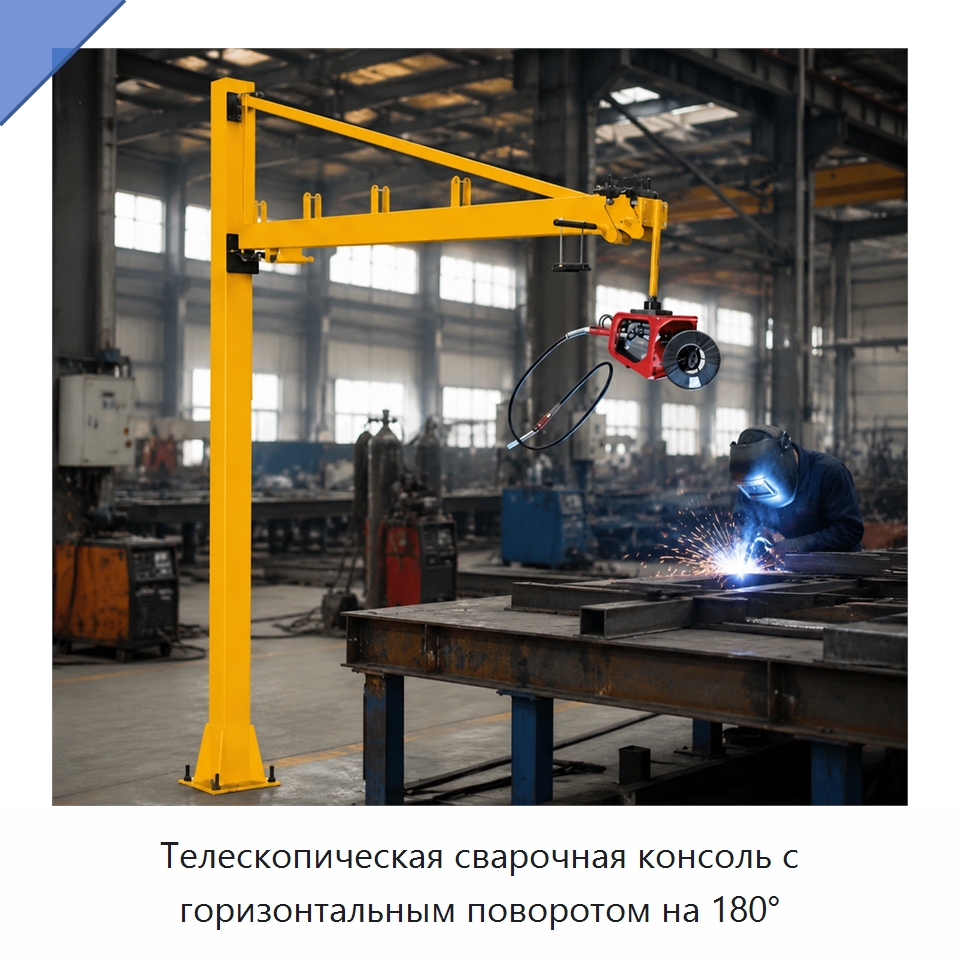Телескопическая сварочная консоль с горизонтальным поворотом на 180° — Сварочные принадлежности и вспомогательное оборудование