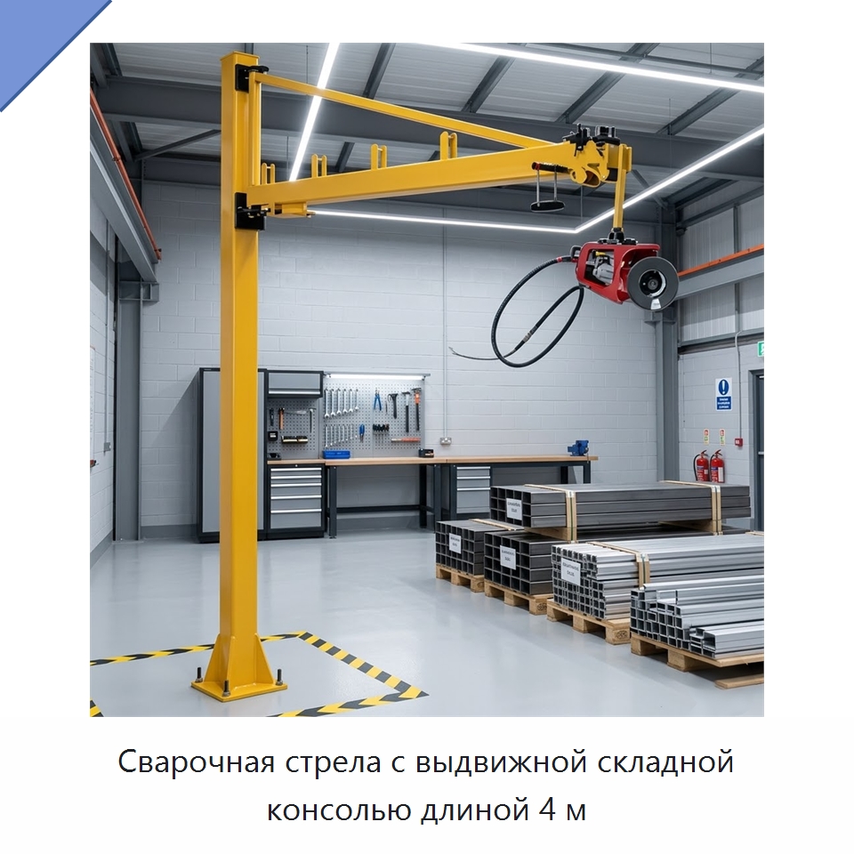 Сварочная стрела с выдвижной складной консолью длиной 4 м — Сварочные принадлежности и вспомогательное оборудование