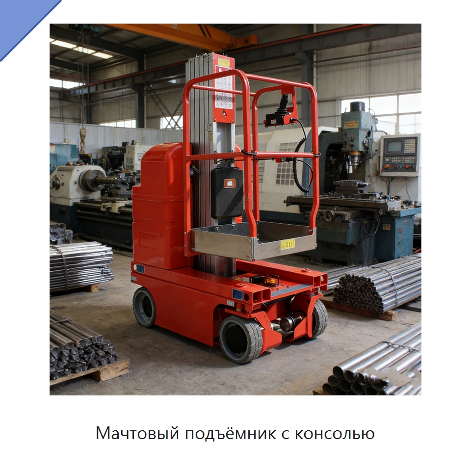 Мачтовый подъёмник с консолью — Подъемные столы