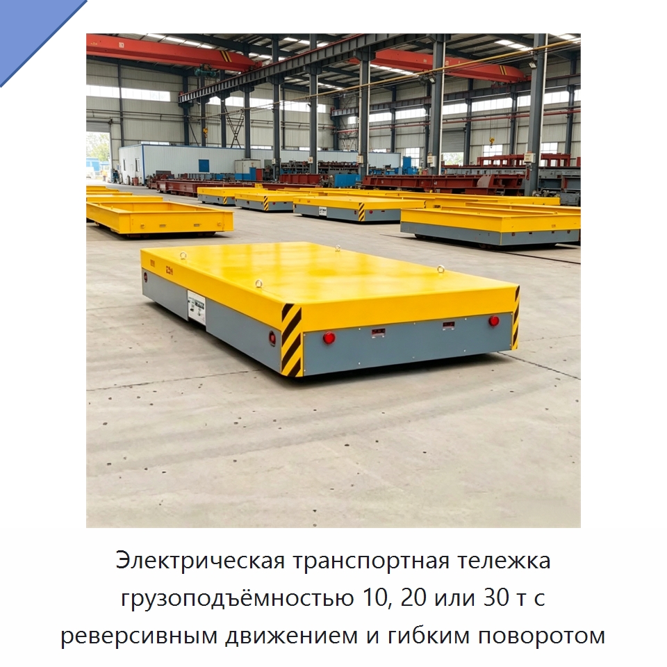 Электрическая транспортная тележка грузоподъёмностью 10, 20 или 30 т с реверсивным движением и гибким поворотом — Специальное подъемно-транспортное оборудование