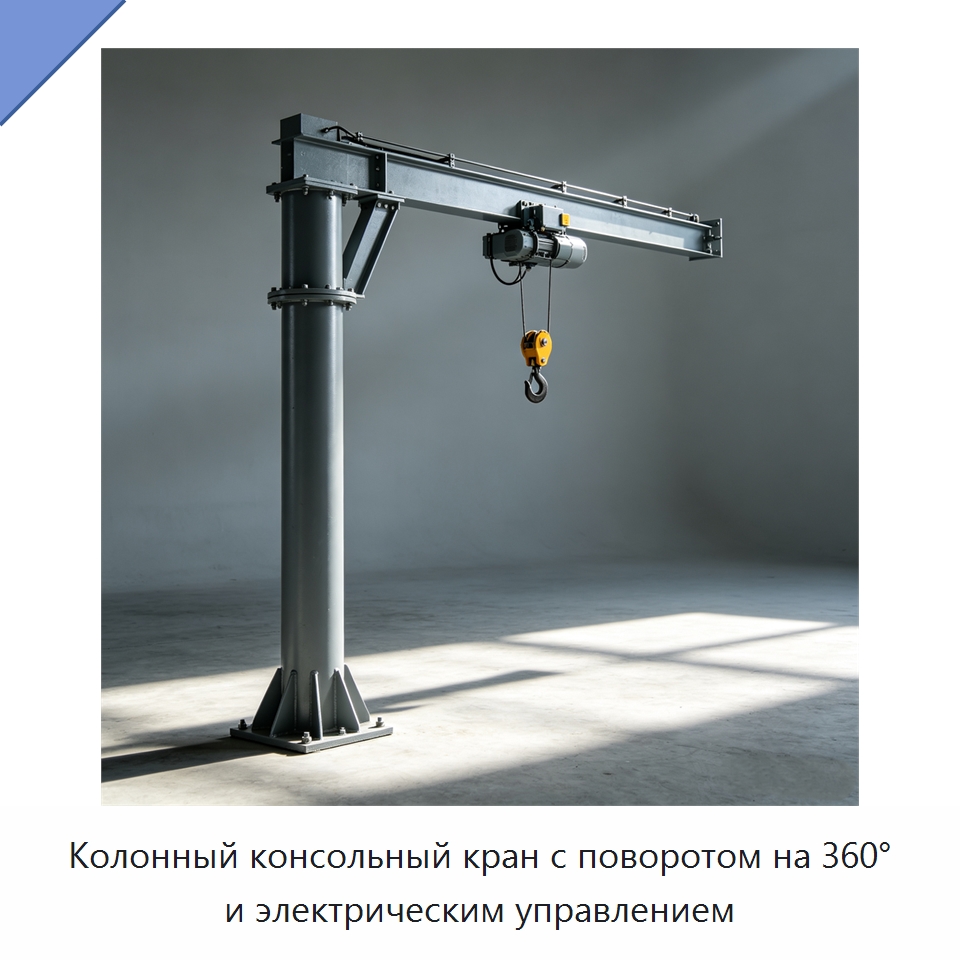 Колонный консольный кран с поворотом на 360° и электрическим управлением — Манипуляторы