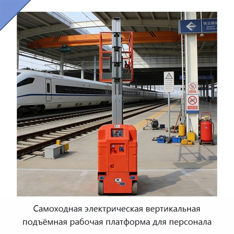 Самоходная электрическая вертикальная подъёмная рабочая платформа для персонала