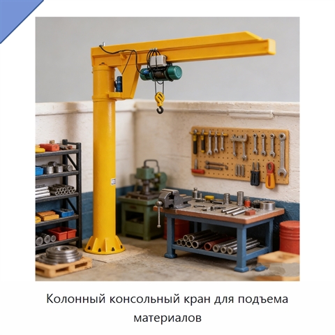 Колонный консольный кран для подъема материалов