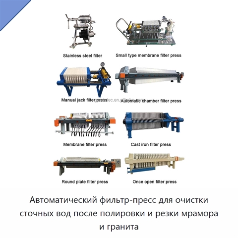 Автоматический фильтр-пресс для очистки сточных вод после полировки и резки мрамора и гранита