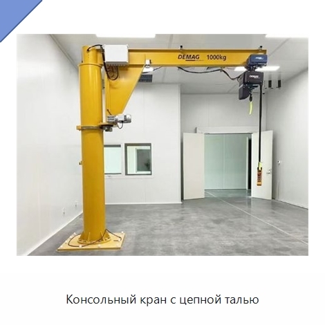 Консольный кран с цепной талью