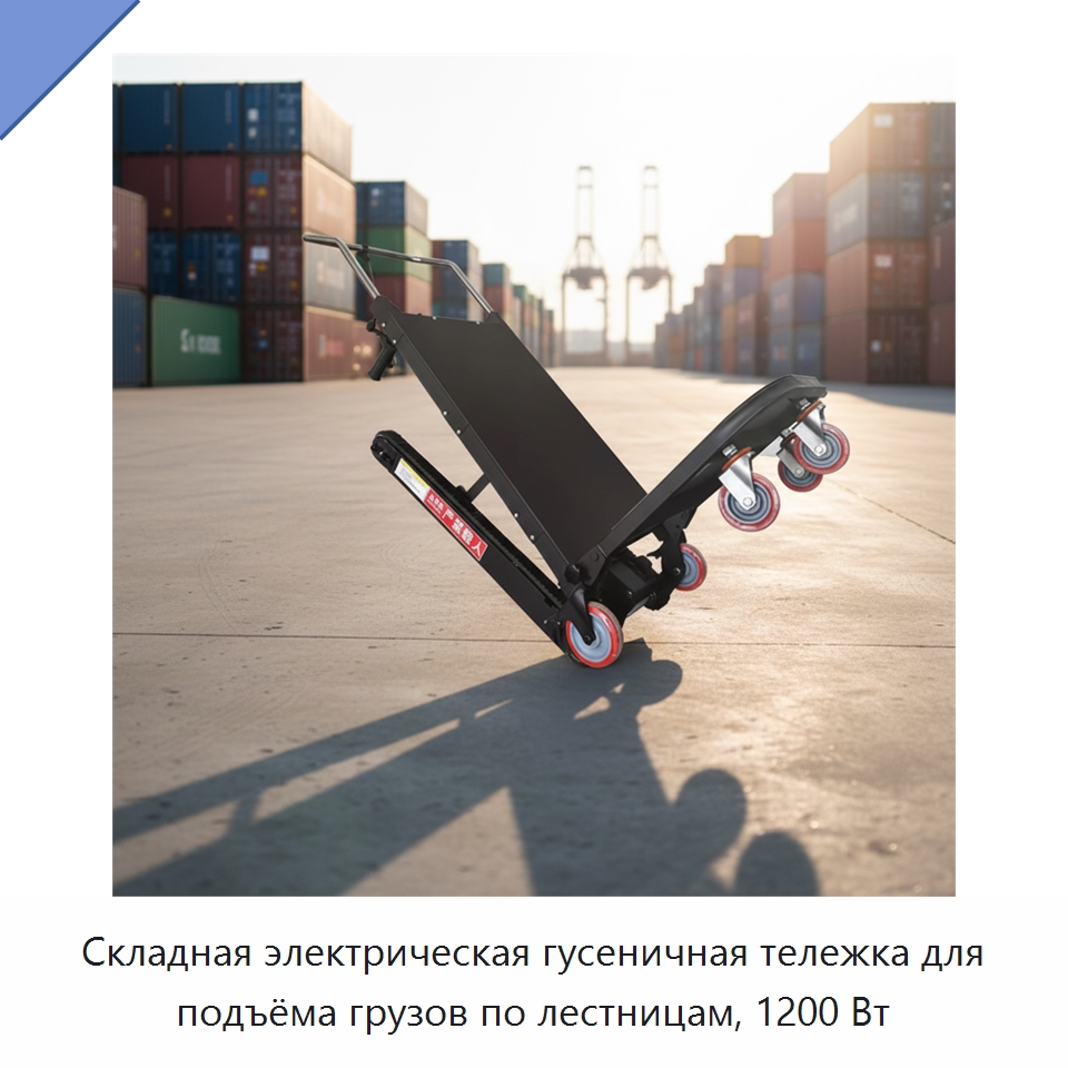 Складная электрическая гусеничная тележка для подъёма грузов по лестницам, 1200 Вт — Ручные грузовые тележки