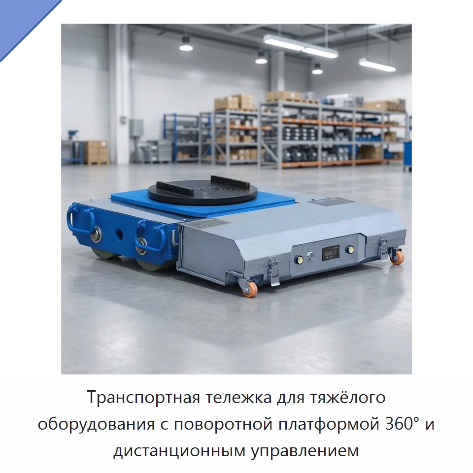 Транспортная тележка для тяжёлого оборудования с поворотной платформой 360° и дистанционным управлением — Специальное подъемно-транспортное оборудование
