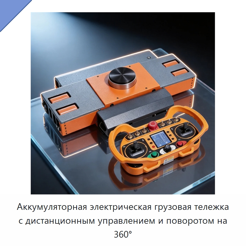 Аккумуляторная электрическая грузовая тележка с дистанционным управлением и поворотом на 360° — Специальное подъемно-транспортное оборудование
