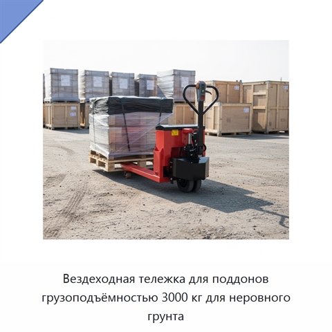Вездеходная тележка для поддонов грузоподъёмностью 3000 кг для неровного грунта