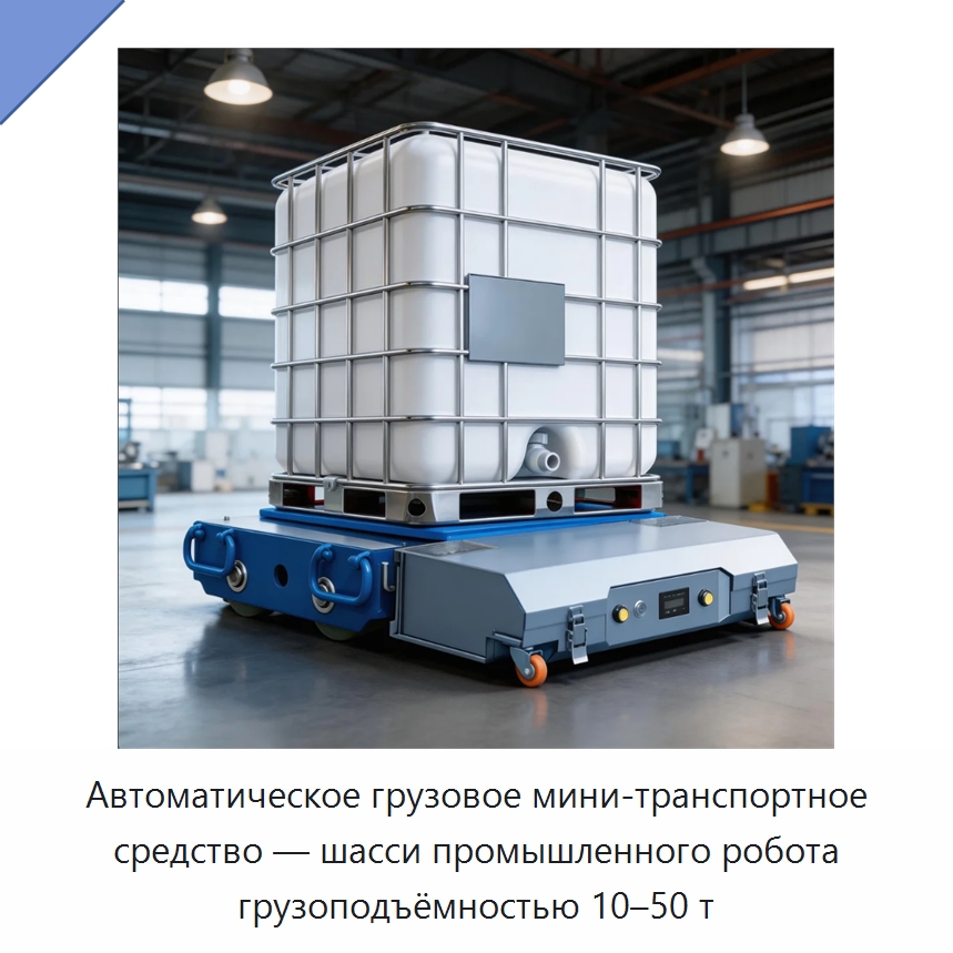 Автоматическое грузовое мини-транспортное средство — шасси промышленного робота грузоподъёмностью 10–50 т — Подъемно-транспортное оборудование