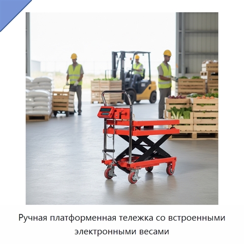 Ручная платформенная тележка со встроенными электронными весами