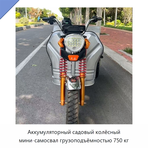 Аккумуляторный садовый колёсный мини-самосвал грузоподъёмностью 750 кг