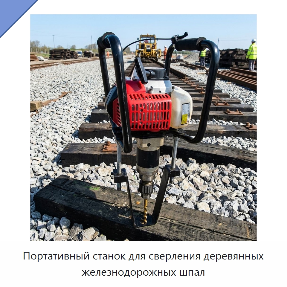 Портативный станок для сверления деревянных железнодорожных шпал — Комплектующие и принадлежности для железнодорожного транспорта