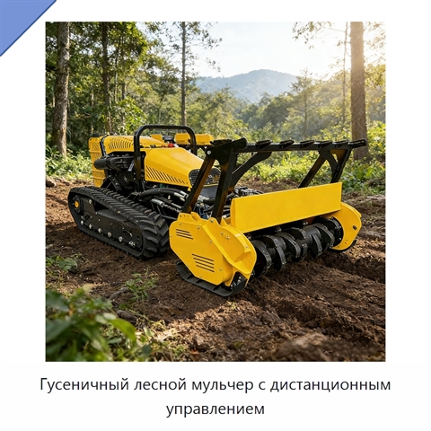 Гусеничный лесной мульчер с дистанционным управлением