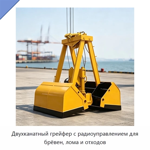 Двухканатный грейфер с радиоуправлением для брёвен, лома и отходов