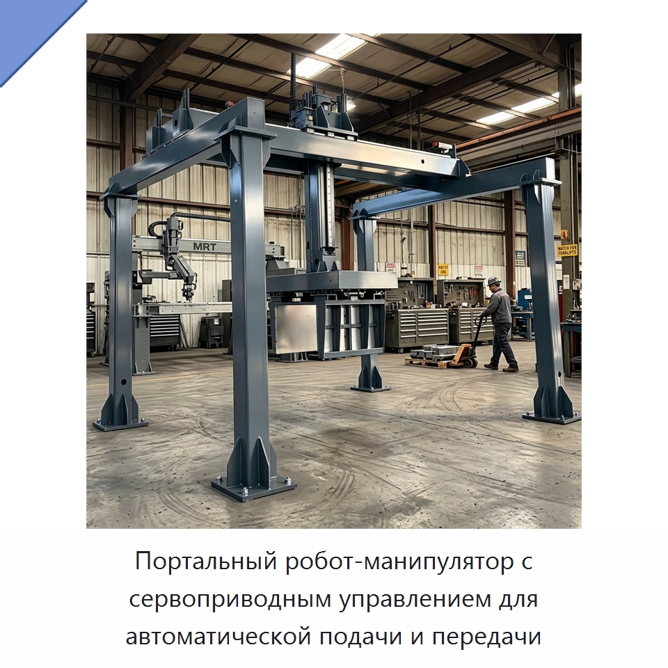 Портальный робот-манипулятор с сервоприводным управлением для автоматической подачи и передачи — Манипуляторы