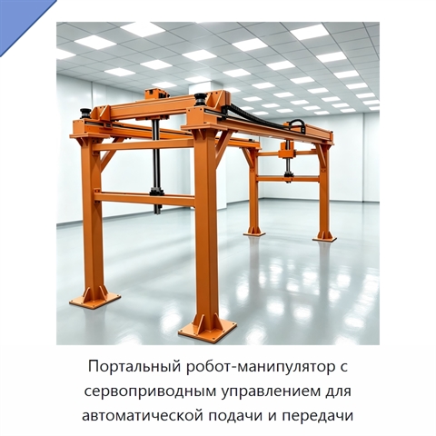 Портальный робот-манипулятор с сервоприводным управлением для автоматической подачи и передачи