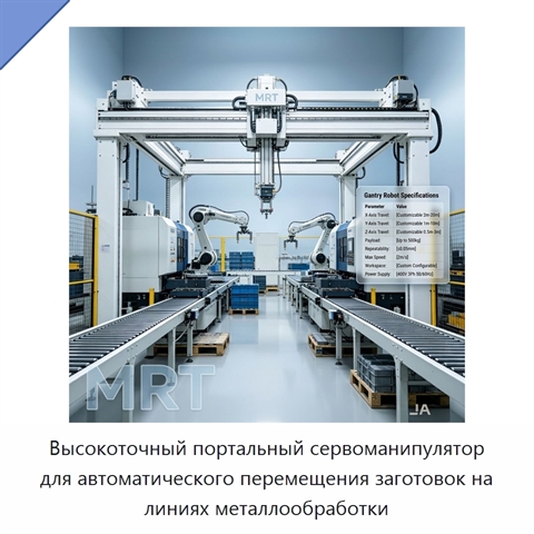 Высокоточный портальный сервоманипулятор для автоматического перемещения заготовок на линиях металлообработки