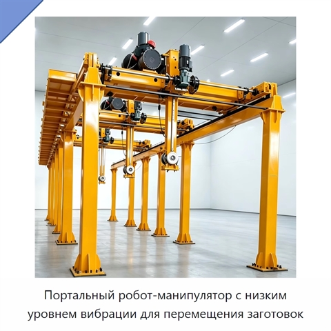 Портальный робот-манипулятор с низким уровнем вибрации для перемещения заготовок