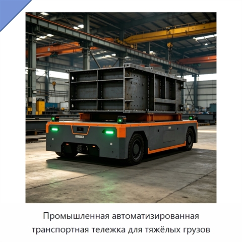 Промышленная автоматизированная транспортная тележка для тяжёлых грузов