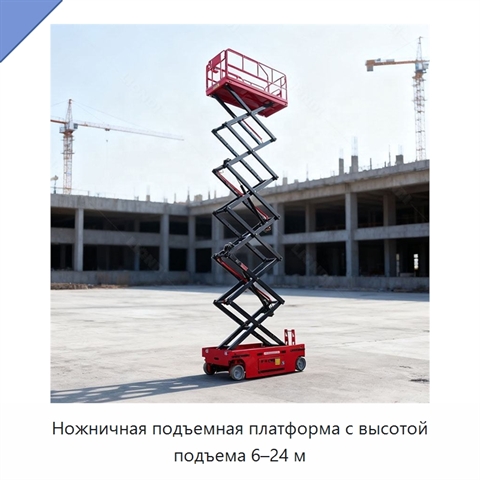 Ножничная подъемная платформа с высотой подъема 6–24 м