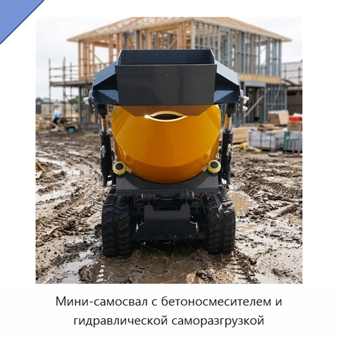 Мини-самосвал с бетоносмесителем и гидравлической саморазгрузкой