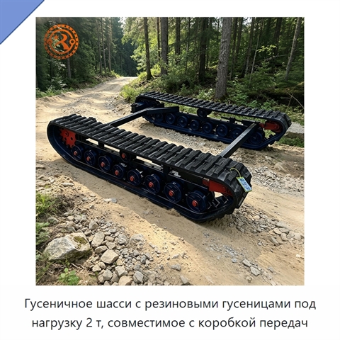Гусеничное шасси с резиновыми гусеницами под нагрузку 2 т, совместимое с коробкой передач