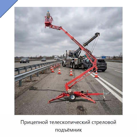 Прицепной телескопический стреловой подъёмник