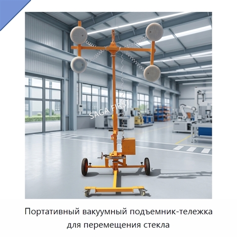 Портативный вакуумный подъемник-тележка для перемещения стекла