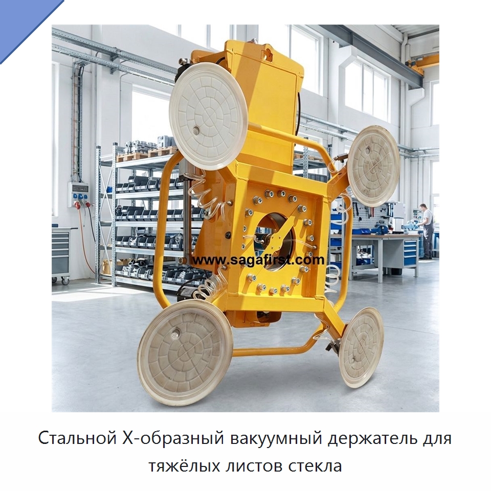 Стальной X-образный вакуумный держатель для тяжёлых листов стекла — Специальное подъемно-транспортное оборудование