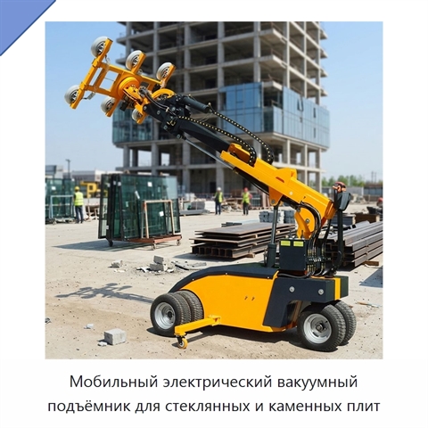 Мобильный электрический вакуумный подъёмник для стеклянных и каменных плит