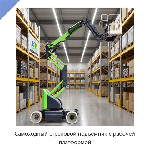 Самоходный стреловой подъёмник с рабочей платформой