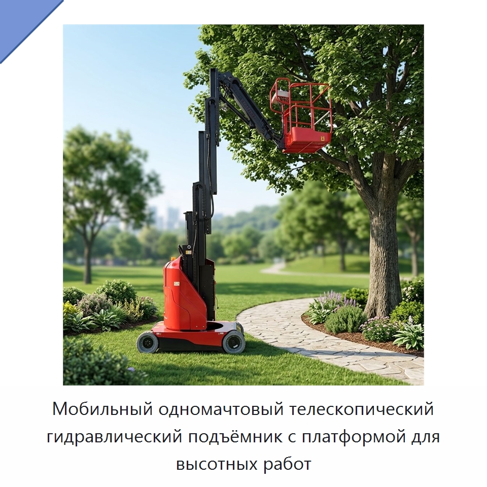Мобильный одномачтовый телескопический гидравлический подъёмник с платформой для высотных работ — Подъемные столы