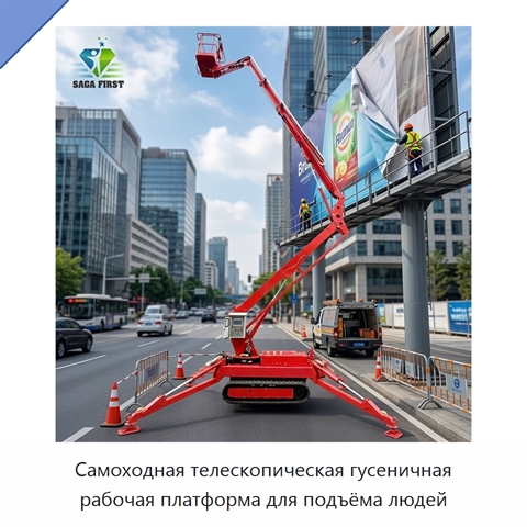 Самоходная телескопическая гусеничная рабочая платформа для подъёма людей