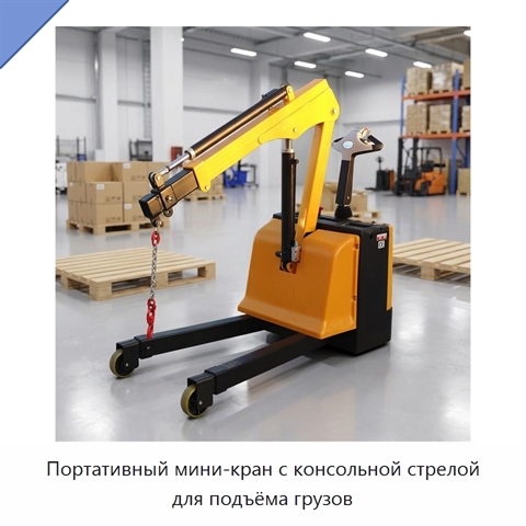 Портативный мини-кран с консольной стрелой для подъёма грузов