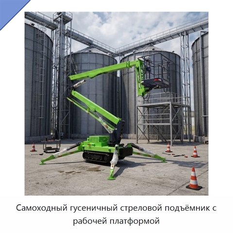 Самоходный гусеничный стреловой подъёмник с рабочей платформой