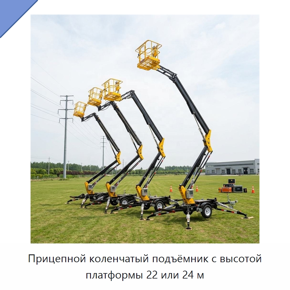 Прицепной коленчатый подъёмник с высотой платформы 22 или 24 м — Подъемные столы
