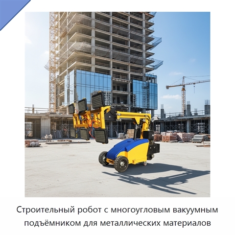 Строительный робот с многоугловым вакуумным подъёмником для металлических материалов