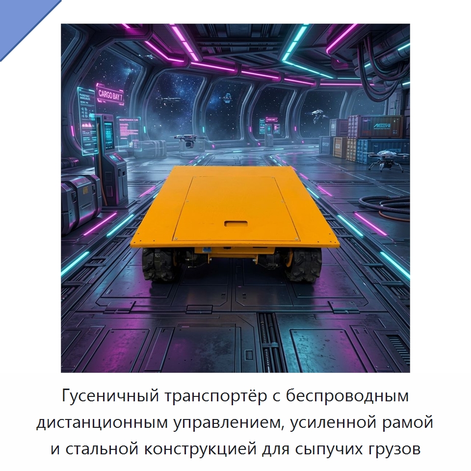 Гусеничный транспортёр с беспроводным дистанционным управлением, усиленной рамой и стальной конструкцией для сыпучих грузов — Специальное подъемно-транспортное оборудование